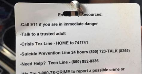 Phone Sex Line Number Printed As Suicide Hotline On Middle School