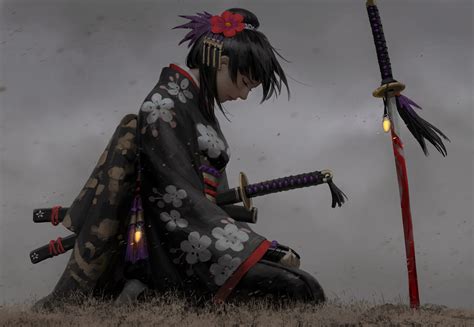 Tổng hợp ảnh anime nữ samurai đầy cá tính và mạnh mẽ