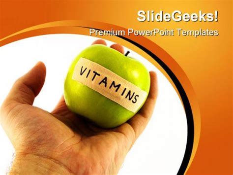 Apple With Vitamins Health Powerpoint Templates And Powerpoint
