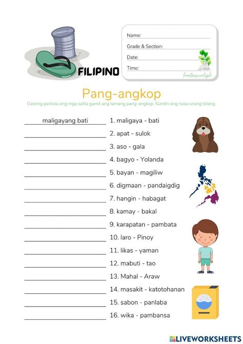 Pang Angkop Hunterswoodsph Filipino Interactive Worksheet Live