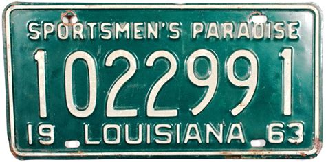 1963 Louisiana License Plate Brandywine General Store