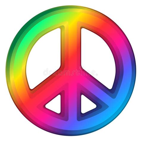 Rainbow Peace Sign Illustration Of Rainbow Dimensional Peace Sign Aff Sign Illustration
