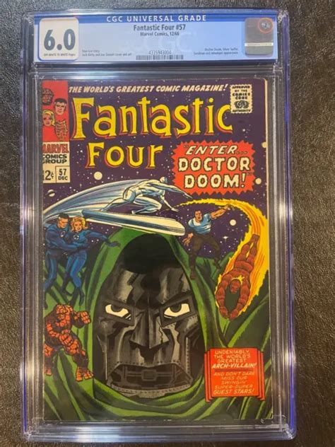 Marvel Fantastic Four 57 Cgc 60 Oww Pages Classic Doom Cover Key