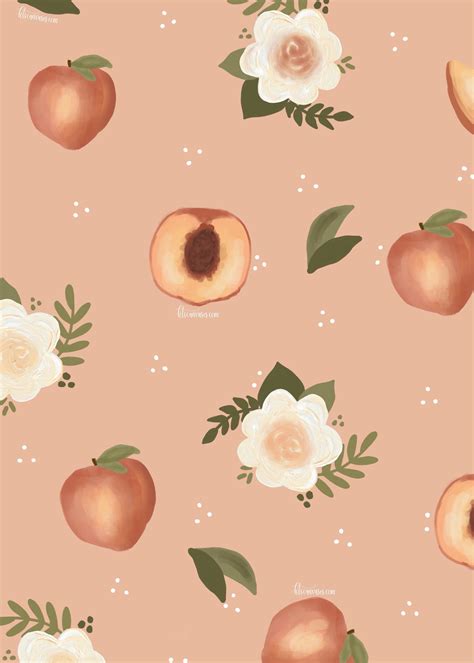 Floral Peach Art Print Peach Print Summer Wall Art Nursery Wall Art Nursery Decor T For