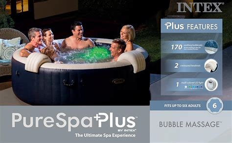Intex 28431e Purespa Plus 85 X 28 6 Person Outdoor Portable Inflatable Round Hot Tub Spa With