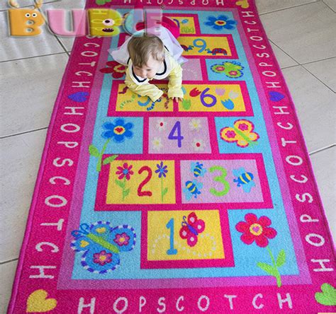 New Pink Hopscotch Floor Rug Activity Play Mat Kids Room Girls Nursery