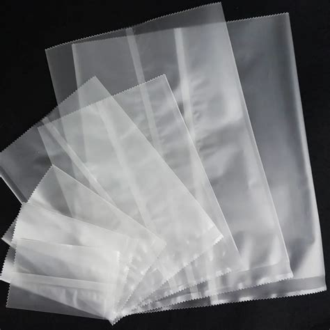 100pcs Frosted Clear Plastic Bags Surface Matte Transparent Flat Bag
