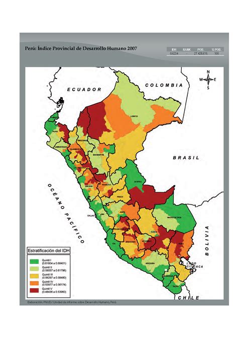 Índice De Desarrollo Humano Provincial Perú 2007 Sinia Sistema