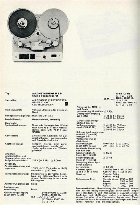 Telefunken Magnetophone 5 B Hifi Wiki