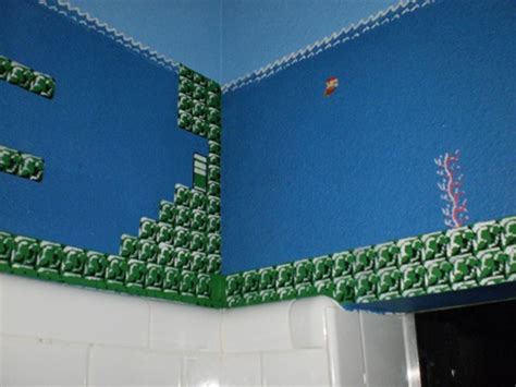 Super Mario Bros Bathroom Perfectly Painted Plumber