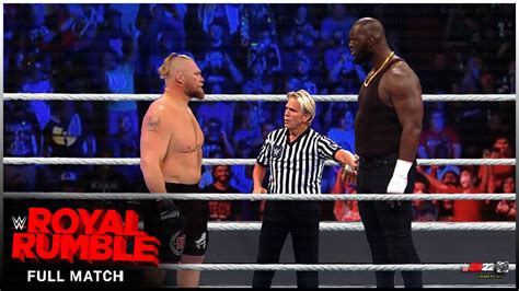 Full Match Brock Lesnar Vs Omos Wwe Royal Rumble 2023 Youtube