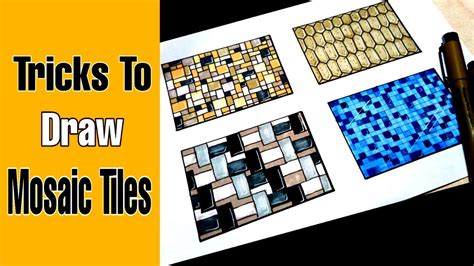 How To Draw Mosaic Tile Texture Part 1 ️ Youtube
