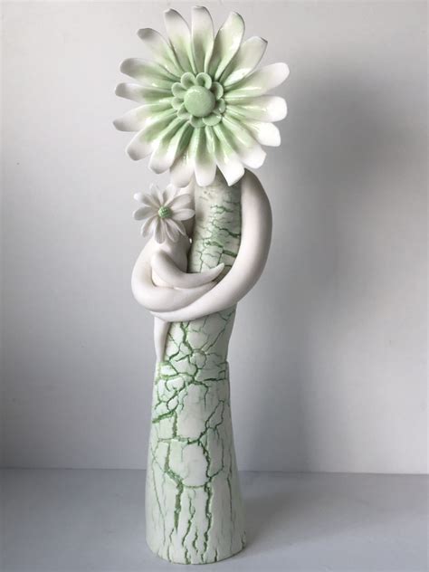 Flower Sculptures Ceramic Sculptures From Artist Carolyn Clayton In 2022 Flower Sculptures