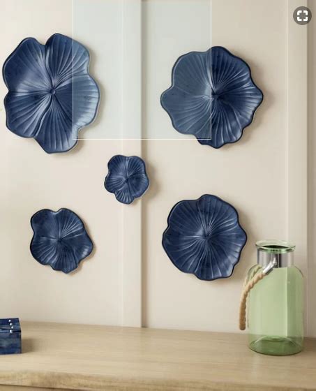 Bellefonte 5 Piece Ceramic Floral Wall Decor Set Home Wall Art Decor