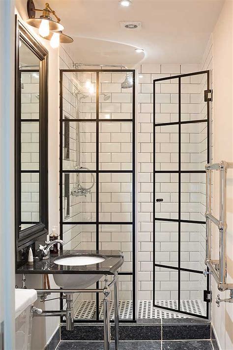 Check out these outdated bathrooms that have been redesigned into modern and bright spaces full of beautiful fixtures, tile, and accessories. French Doors Open Up a New Look in Showers | HomeOnTrack