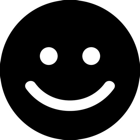 Smile Emoticon Flat Contrast Design Black White Circle Face Outline