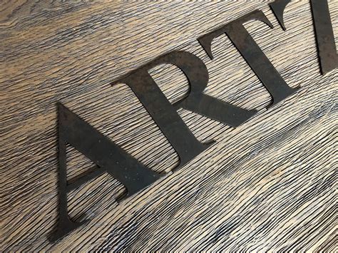 Large Rusty Black Metal Letters For Custom Sign Personalized Etsy Uk
