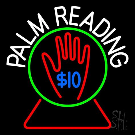 Neon logo sign business neon signs. White Palm Readings With Logo Neon Sign | Palm Reader Neon ...