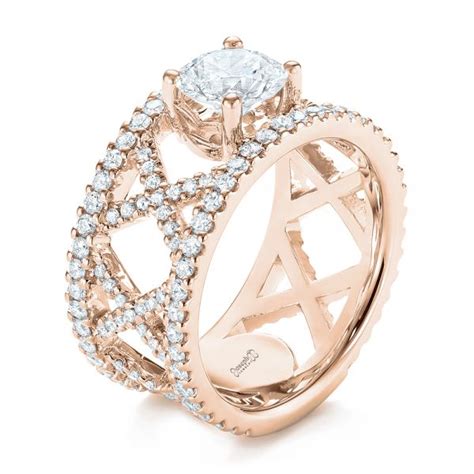 14k Rose Gold Custom Diamond Engagement Ring 103215 Seattle Bellevue