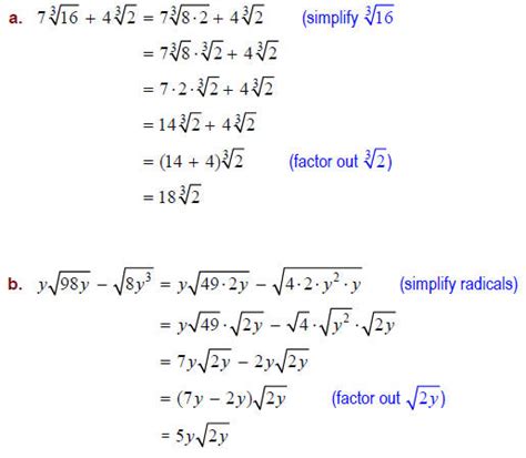 Adding Radical Expressions Algebra Helper