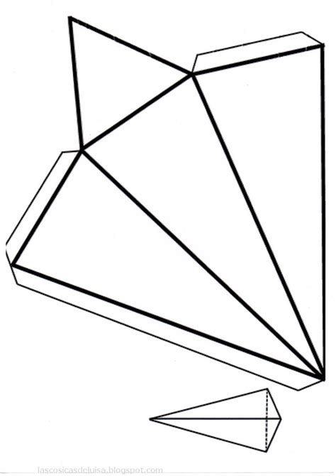 Шаблоны развертки пирамиды для склеивания с припусками — распечатать