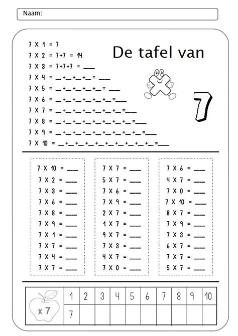 Werkblad Tafel Van Tabuada De Multiplicar Aprender Matem Tica