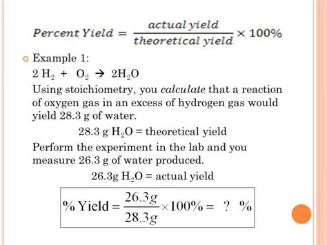 The Significance Of Percent Yield And Theoretical Yield Calculator