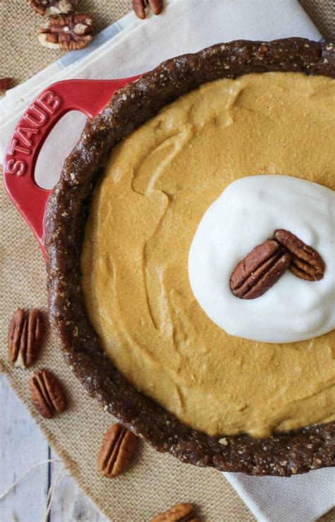 Skip baking dessert and opt for one of these amazing no bake thanksgiving dessert recipes instead! Gluten Free No Bake Pumpkin Pie | Lightened Up ...