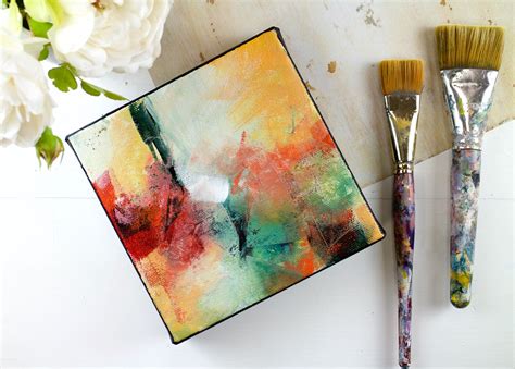 Abstract Painting Acrylic Small Painting On Canvas Free Ship Random