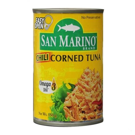 It has less oil than the usual tuna flakes in oil and has lots of tuna! San Marino Corned Tuna Chili 150g - Bohol Online Store