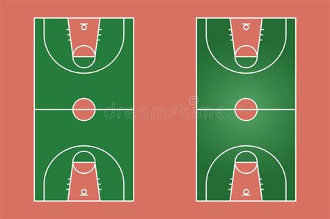 Basketball Field Flat Design Vector Of Basketball Court And Layout