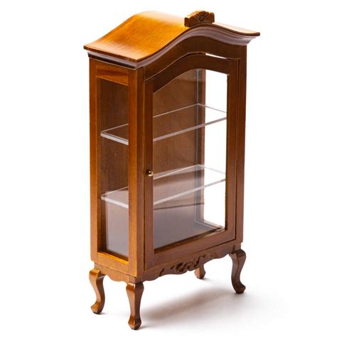 This beautiful wall curio cabinet is ideal for faberge eggs, crystal figurines, precious moments, and more. Dollhouse Miniature Walnut Curio Cabinet - Living Room ...