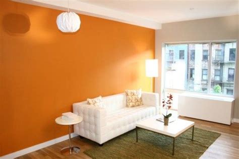 Pretend That The Room Is Orange With A White Accent Wall Made Of Faux