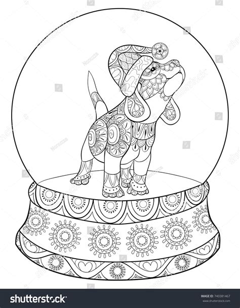 Print puppy coloring pages for free and color our puppy coloring! Adult Coloring Pagebook Cute Christmas Puppydog Stock ...