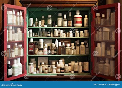 Medicine Cabinet Generative Ai Stock Illustration Illustration Of