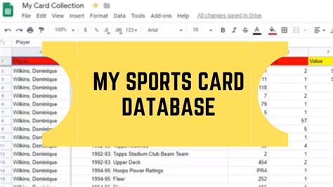 The priceguide.cards trading card database has prices achieved from actual card sales, not estimates. My Sports Card Database - YouTube