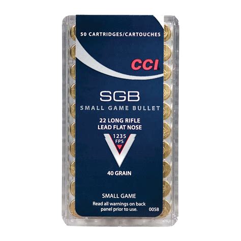 Cci 22 Long Rifle Sgb Small Game Bullet Rimfire Ammunition 22 Lr 40