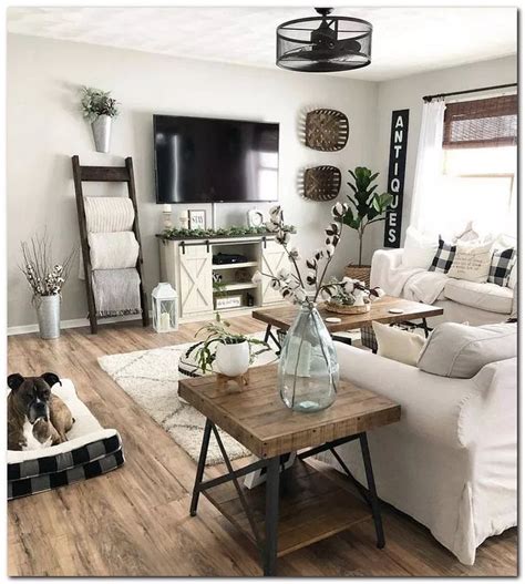 Here are 100 perfect farmhouse living rooms for your inspiration. Nice Rustic Style Apartment Living Room Decor Ideas With ...