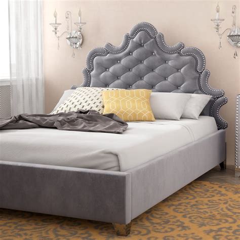 The durable dhp upholstered platform bed includes metal side rails and 24 wooden bed slats to provide support and comfort for a. Spence Velvet Upholstered Platform Bed | Upholstered ...
