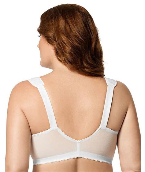 Elila Front Opening Wire Free Posture Bra White Curvy