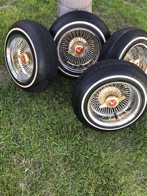 Zenith Wire Wheels Gold And Chrome 13inch With Knock Offs And Adapters