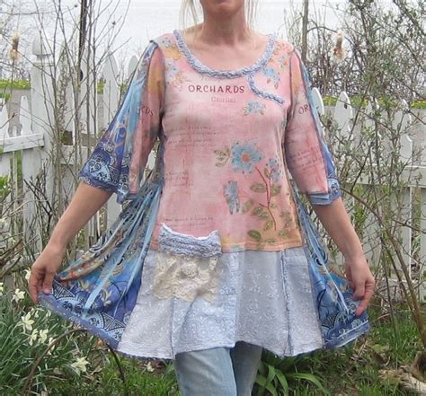 Upcycled Tunic Romantic Clothing Upcycled Clothing Size