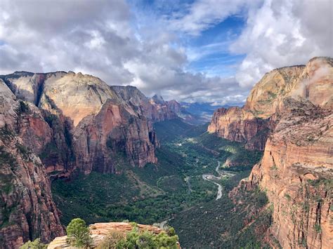 A Break In The Clouds At The Summit Of Angels Landing Zion National