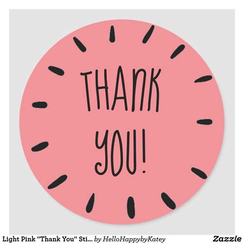 Light Pink Thank You Sticker Sheet Zazzle Sticker Design Inspiration Thank You Stickers