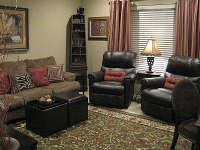 Two small sofas facing each other, a coffee table between them. living room recliner | Living room furniture recliner ...