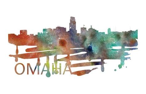 Omaha Watercolor Skyline Omaha Skyline Omaha Art Omaha Etsy