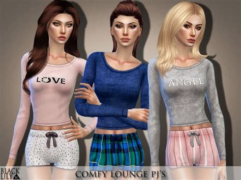 The Sims Resource Comfy Lounge Pjs By Black Lily Sims 4 Downloads