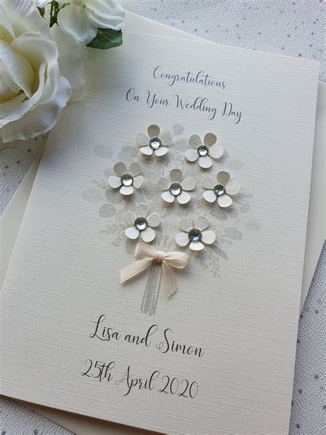 Luxury Wedding Day Congratulations Card Handmade Personalised Etsy