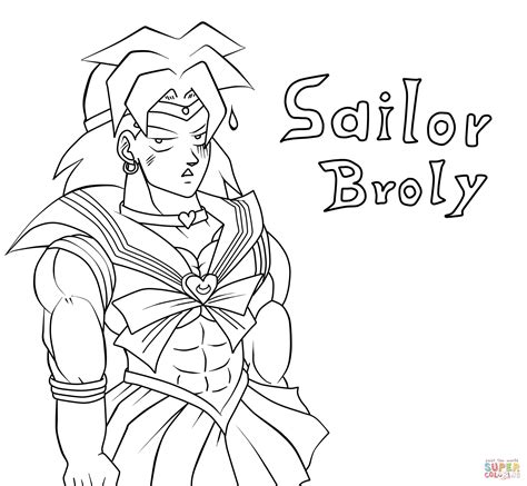 Broly from dragon ball z coloring page. Sailor Broly coloring page | Free Printable Coloring Pages