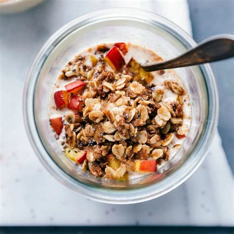 Peach Overnight Oats With A Streusel Topping Chelseas Messy Apron